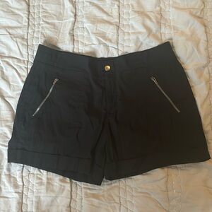 Tangerine black shorts cuffed w/ zippered pockets black L ladies